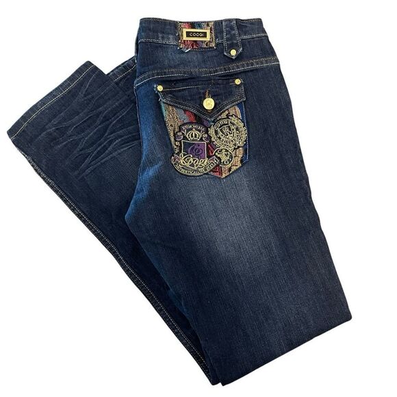 Coogi Y2K Straight Leg Low Rise Embroidered Jeans Size 9/10 - Picture 1 of 8